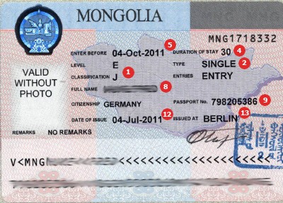 Mongolië visum